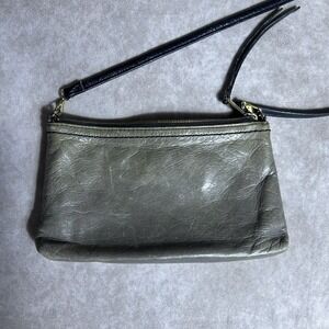 Hobo The Original Leather Grey Small Crossbody Zip Closure